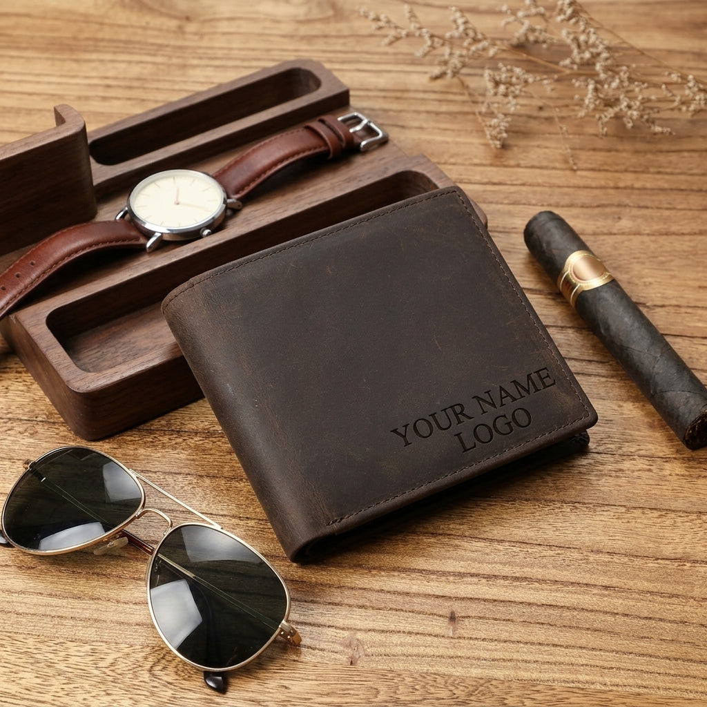 Custom Name Logo Wallet – Personalized Wallet with Complimentary Logo Design