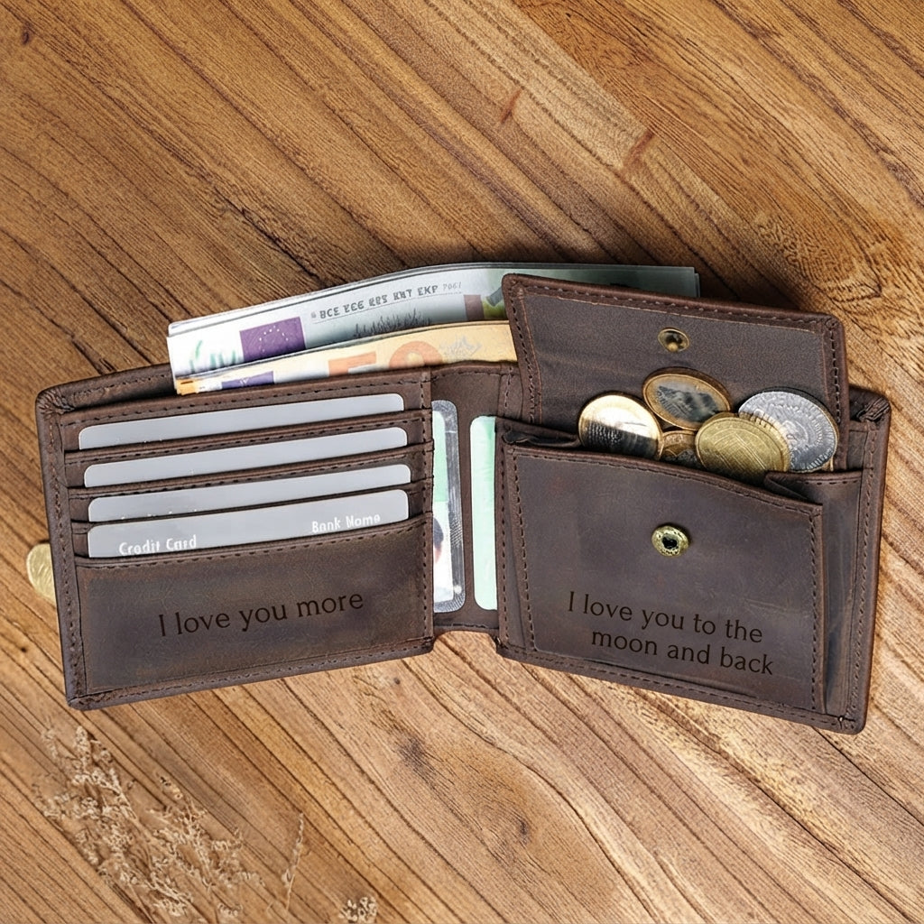 Custom Name Logo Wallet – Personalized Wallet with Complimentary Logo Design